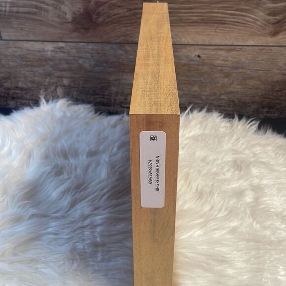 Better Homes & Garden Reversible Wooden Sign”Gather Together & Merry and Bright” - Picture 3 of 3